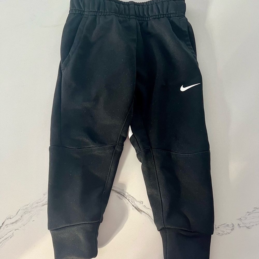 Nike Kids Black Joggers with White Logo